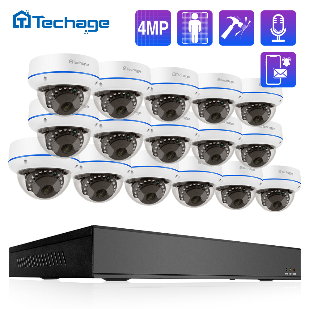 Home Security Video - Techage HD 4MP 16CH POE Surveillance