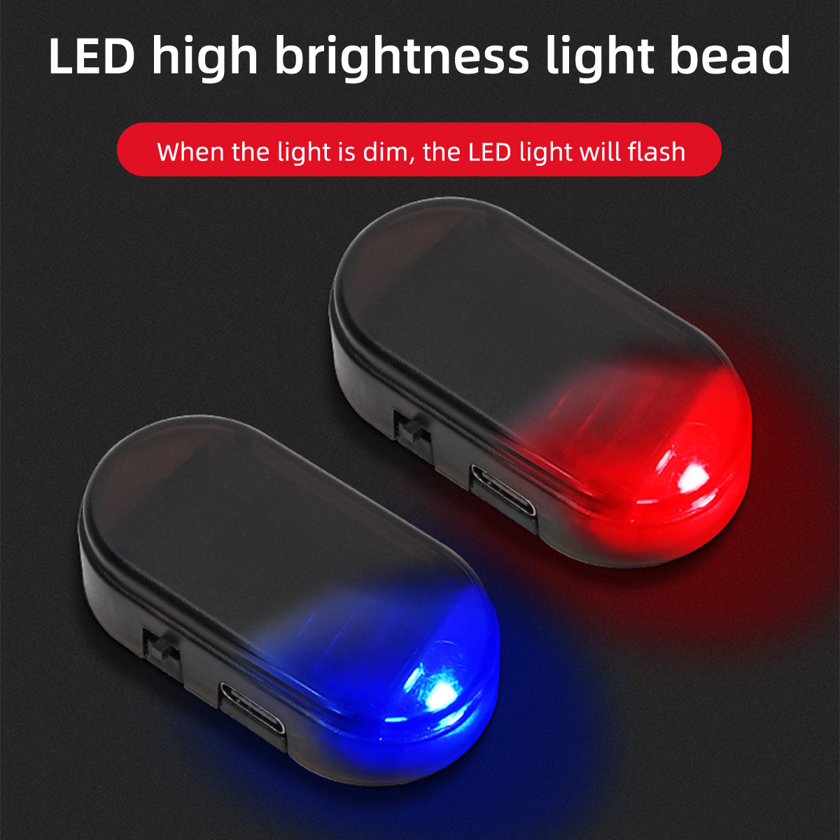 Solar Security Light - Car Mini LED Solar Warning Light