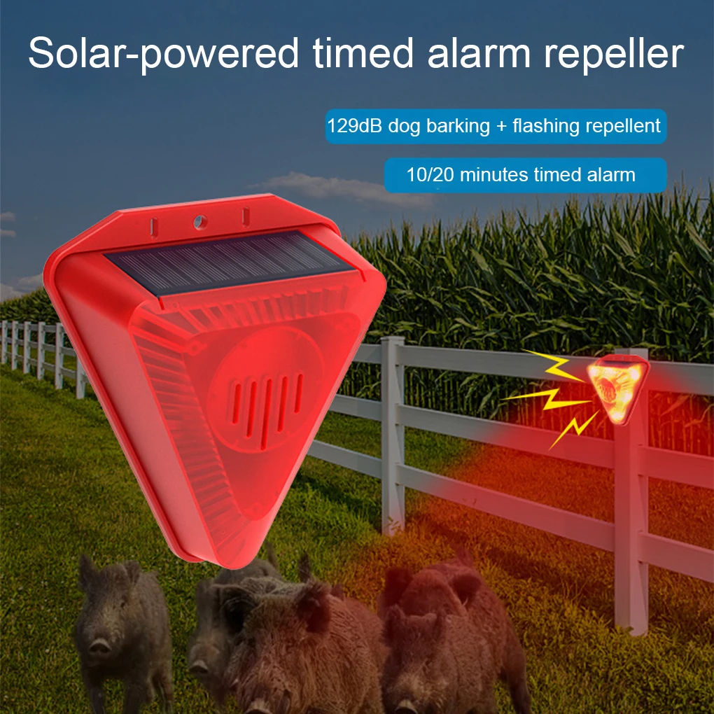 Barking Dog Alarm - Solar Outdoor LED Flashing Warning Strobe
