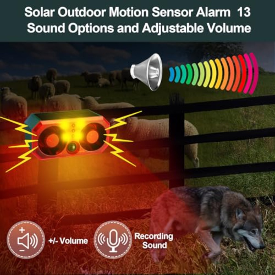 Pcs Solar Outdoor Motion Senso – обзор и цена Barking Dog Alarm