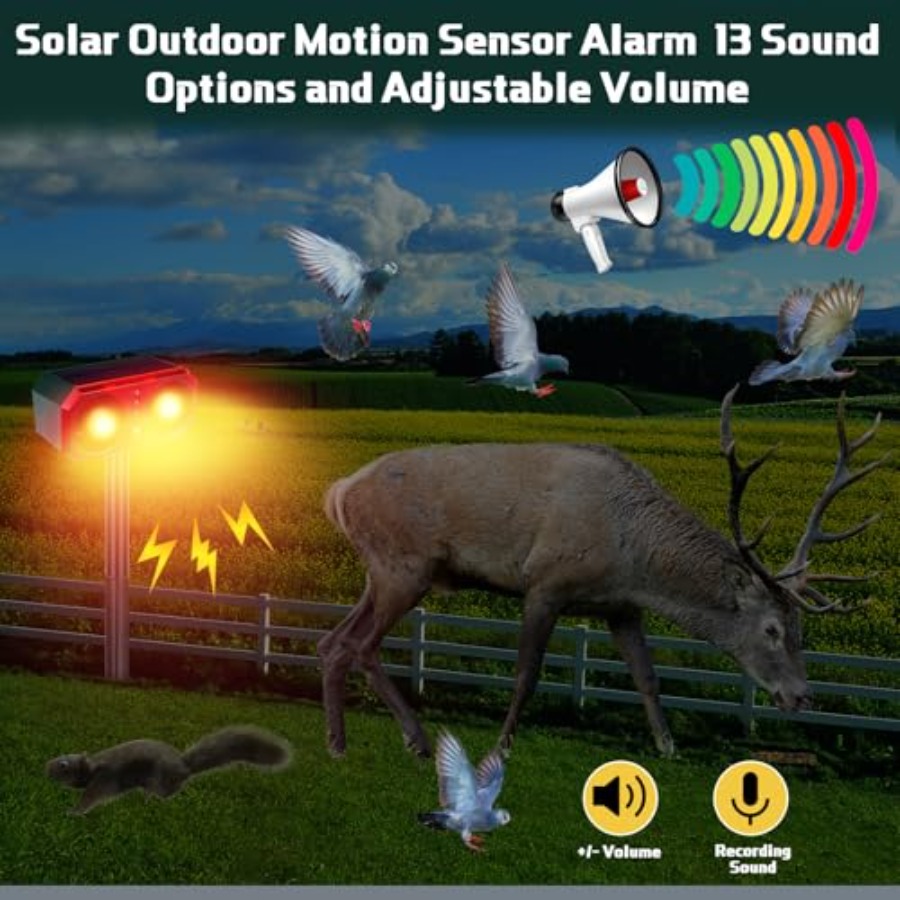 Pcs Solar Outdoor Motion Senso – обзор и цена Barking Dog Alarm